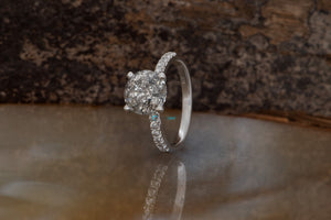 2ct salt & pepper diamond-Salt and Pepper diamond engagement ring-4 prong solitaire ring-2 ct diamond-Salt and pepper ring-Grey diamond ring