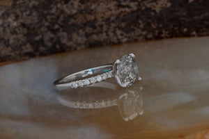 2ct salt & pepper diamond-Salt and Pepper diamond engagement ring-4 prong solitaire ring-2 ct diamond-Salt and pepper ring-Grey diamond ring