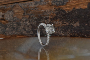 2ct salt & pepper diamond-Salt and Pepper diamond engagement ring-4 prong solitaire ring-2 ct diamond-Salt and pepper ring-Grey diamond ring