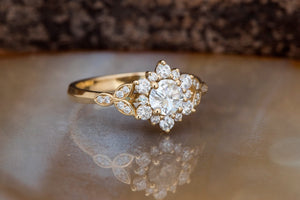 Twig engagement ring-Nature ring-1 carat flower diamond ring-Art deco Engagement Ring-Flower engagement ring -Promise ring-Branch ring
