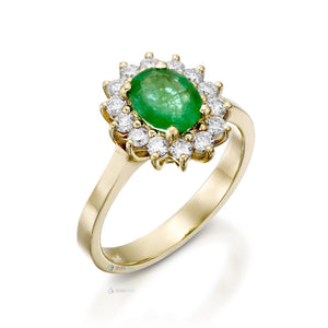 Art deco emerald ring-Natural emerald ring vintage-Oval Cut Engagement Ring-Oval vintage ring-Emerald engagement ring-Anniversary ring,diamond ring,Emerald  ring,Engagement Rings,Halo wedding ring,Natural emerald ring,Oval,Oval Cut Engagement,Oval vintage ring,Princess Diana Ring,Promise ring,sevencarat,solid gold ring,statement ring,Vintage  ring,vintage oval ring,vs,vvs
