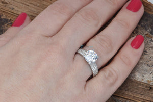 1.80 carat Diamond estate engagement ring -White Gold halo ring-Promise ring-4 prong engagement,Art deco ring,bridal jewelry,diamond ring,engagement ring,Estate diamond ring,natural diamond ring,promise ring,Round,Round halo,Solid gold ring,Solitaire engagement,Twig engagement ring,vs,vvs,wedding ring