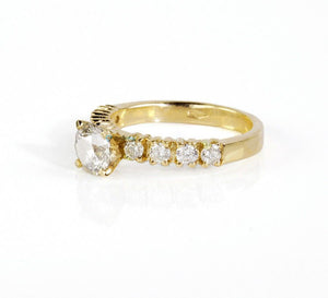 Art deco Engagement ring-Gold Ring-Promise ring-Round engagement-6 prong engagement-Estate diamond ring-Solid gold ring-Micro pave ring-6 prong engagement,Art deco ring,Custom ring,Diamond,diamond ring,engagement ring,estate diamond ring,gold diamond ring,Holiday sale,micro pave ring,Promise ring,Round,Round engagement,solid gold ring,solitaire ring,vs,vvs