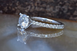 Diamond Engagement Ring 1.50 ct-White Gold solitaire ring-Bridal Jewelry-Anniversary-1 carat diamond-Dainty Promise Ring-Round engagement-1 carat diamond,4 prong engagement,anniversary gift,bridal jewelry,Dainty Promise Ring,diamond engagement,diamond ring,engagement ring,multistone ring,promise ring,Round engagement,Twig engagement ring,vs,vvs,wedding ring