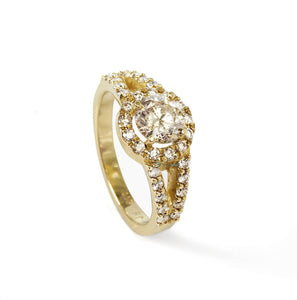 Diamond Ring 1.50 ct-Engagement ring-Promised ring-Custom ring-Solid gold ring-Round halo-Round engagement-Anniversary Ring for Women