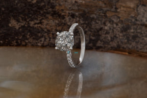 1.12 ct Salt and Pepper diamond ring - 14k White Gold-4 prong solitaire,black diamond ring,diamond jewelry,diamond ring,engagement ring,gold diamond ring,gold ring,grey diamond ring,halo ring,handmade jewelry,Round,round  cut diamond,round diamond ring,Round engagement,Round halo,salt and pepper ring,vs,vvs,wedding ring,yellow gold ring