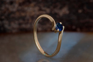 Sapphire solitaire ring-Sapphire promise ring dainty-Dainty Promise Ring-Curved sapphire ring-Blue sapphire ring-Branch engagement ring-Blue sapphire ring,branch ring,Curved sapphire ring,Dainty Promise Ring,engagement ring,Round,Sapphire engagement,Sapphire jewelry,Sapphire ring,sapphire solitaire,small womens ring,solitaire ring,twig engagement ring,vs,vvs,Womens sapphire ring