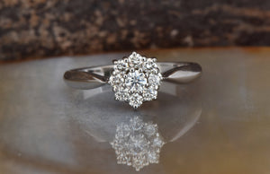 Leaves diamond ring-Flower Diamond Ring-14K 18K Gold Diamond Engagement Ring-Nature ring-Micro pave ring-Flower engagement ring-Twig Ring-anniversary gift,Anniversary ring,Art deco ring,bridal jewelry,Celtic diamond ring,diamond ring,engagement ring,flower ring,Leaves diamond ring,Micro pave ring,Nature ring,promise ring,Round,Twig Ring,vs,vvs