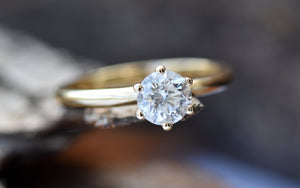 Solitaire ring 1 carat-Diamond Engagement Ring-Diamond Solitaire-Gold Ring-Promise ring-Art deco ring-Custom Ring-Gold Solitaire Ring