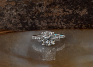 2ct salt & pepper diamond-Salt and Pepper diamond engagement ring-4 prong solitaire ring-2 ct diamond-Salt and pepper ring-Grey diamond ring