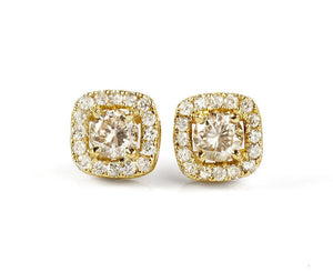 1 carat Diamond earrings-Yellow gold stud earrings-Anniversary gifts-Holidays gift-Diamond earrings for women-Dainty Diamond Earring