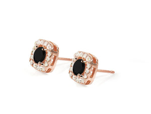 1 ct Diamond earrings- Black diamond earrings