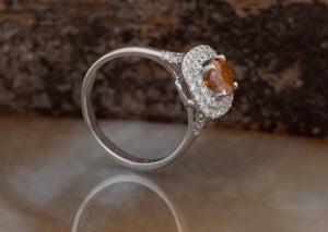 Cushion Cut Diamond Ring-Cushion diamond ring-Vintage ring-1.5 ct Diamond  ring-Orange diamond ring-Cushion diamond engagement ring
