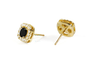 1 ct Diamond earrings- Black diamond earrings