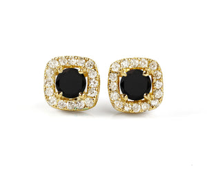 1 ct Diamond earrings-Salt and pepper diamond earrings-Diamond earrings for women-Vintage salt and pepper-Grey diamond earrings-Holidays