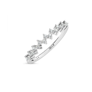 Minimalist ring-Diamond wedding Band-Stacking rings-Baguette ring-14k rose gold -Baguette Diamond Ring-Solid gold ring-Cluster Ring 0.08ct