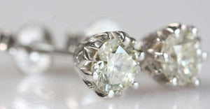 1.5 carat Diamond Earrings-Yellow Gold Earrings-Diamond Stud Earrings-Diamond earrings for men-Round diamond earrings-Anniversary present