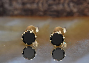 1ct black diamond-Diamond Earrings-Gold Earrings-Diamond Stud Earrings-Diamond earrings for women-Black diamond earrings-Black diamond studs