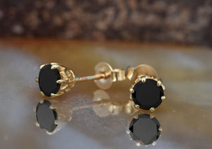 1ct black diamond-Diamond Earrings-Gold Earrings-Diamond Stud Earrings-Diamond earrings for women-Black diamond earrings-Black diamond studs