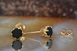 1ct black diamond-Diamond Earrings-Gold Earrings-Diamond Stud Earrings-Diamond earrings for women-Black diamond earrings-Black diamond studs