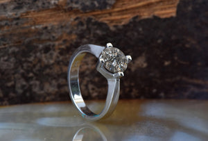 2 carat salt & pepper diamond-Salt and Pepper diamond engagement ring-4 prong solitaire ring-Promise ring-2 ct diamond-Salt and pepper ring