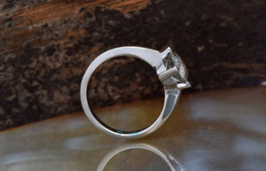 2 carat salt & pepper diamond-Salt and Pepper diamond engagement ring-4 prong solitaire ring-Promise ring-2 ct diamond-Salt and pepper ring