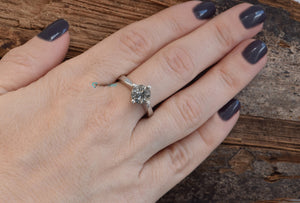 2 carat salt & pepper diamond-Salt and Pepper diamond engagement ring-4 prong solitaire ring-Promise ring-2 ct diamond-Salt and pepper ring