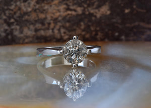 2 carat salt & pepper diamond-Salt and Pepper diamond engagement ring-4 prong solitaire ring-Promise ring-2 ct diamond-Salt and pepper ring