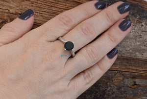 2 black diamond-Black diamond engagement ring 2 carat-Promise ring-2 ct diamond ring-Black diamond solitaire ring-solitaire ring gold