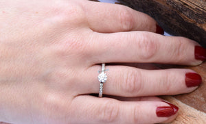 Engagement Ring 1/2 ct-Gold Diamond Ring-Gold Solitaire Ring-Solitaire diamond ring-Promise ring-anniversary ring-Art deco ring-Rose gold