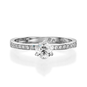 Engagement Ring 1/2 ct-Gold Diamond Ring-Gold Solitaire Ring-Solitaire diamond ring-Promise ring-anniversary ring-Art deco ring-Rose gold