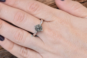 2 carat salt & pepper diamond-Salt and Pepper diamond engagement ring-4 prong solitaire ring-Promise ring-2 ct diamond-Salt and pepper ring