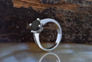 2 black diamond-Black diamond engagement ring 2 carat-Promise ring-2 ct diamond ring-Black diamond solitaire ring-solitaire ring gold