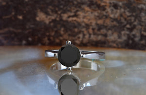 2 black diamond-Black diamond engagement ring 2 carat-Promise ring-2 ct diamond ring-Black diamond solitaire ring-solitaire ring gold