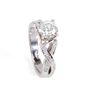 1 carat Diamond Ring-14K White Diamond Ring-Engagement Ring-Celtic engagement ring-Promise ring-Celtic diamond ring-Knot diamond ring