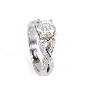1 carat Diamond Ring-14K White Diamond Ring-Engagement Ring-Celtic engagement ring-Promise ring-Celtic diamond ring-Knot diamond ring