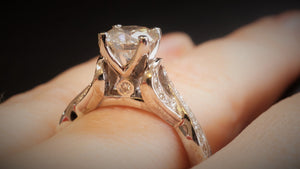 1 carat Diamond Ring-14K White Diamond Ring-Engagement Ring-Celtic engagement ring-Promise ring-Celtic diamond ring-Knot diamond ring
