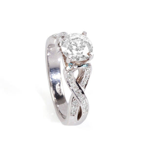 1 carat Diamond Ring-14K White Diamond Ring-Engagement Ring-Celtic engagement ring-Promise ring-Celtic diamond ring-Knot diamond ring