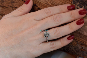 2ct salt & pepper diamond-Salt and Pepper diamond engagement ring-4 prong solitaire ring-2 ct diamond-Salt and pepper ring-Grey diamond ring