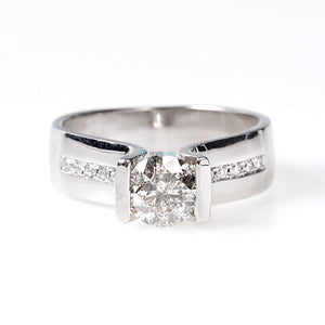 Diamond Engagement Ring-White Gold Engagement Ring-Cluster ring-Promise ring-Solid gold ring-Twig engagement ring-Gold Solitaire Ring