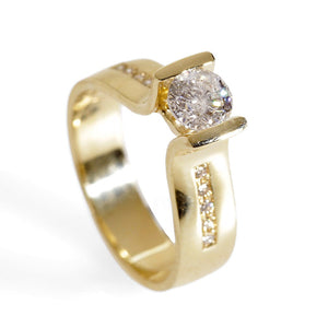 Diamond Engagement Ring-White Gold Engagement Ring-Cluster ring-Promise ring-Solid gold ring-Twig engagement ring-Gold Solitaire Ring