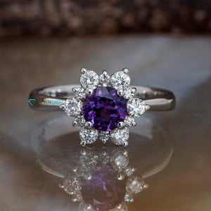 Amethyst cluster ring-Amethyst engagement ring-Amethyst ring-Promise Ring-Amethyst ring gold-Amethyst flower ring-Amethyst Stacking Ring-Amethyst cluster,amethyst flower ring,Amethyst ring,Amethyst ring gold,Anniversary ring,branch ring,cluster ring,diamond ring,Flower ring,Gemstone,Promise Ring,Ring,Round,Stacking Ring,statement ring,Vintage  ring,vs,vvs