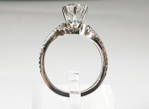Bridal ring-Twist engagement ring-Gold Solitaire Ring-Celtic engagement ring-Celtic diamond ring-Twist diamond ring-Solid gold ring