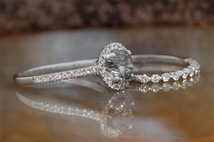 1.36 ct Salt and Pepper diamond ring diamond 14k 18K White Gold