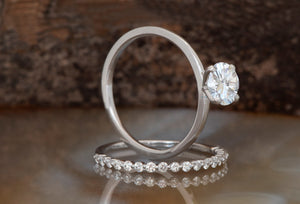 1 ct diamond ring-Art deco wedding set-halo engagement ring set -Cluster engagement ring-halo ring set-4 prong engagement-Wedding sets rings