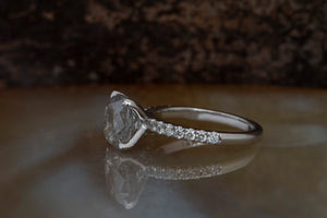 2 ct salt & pepper diamond-Salt and Pepper diamond engagement ring-4 prong solitaire ring-2ct diamond-Salt and pepper ring-Radiant diamond