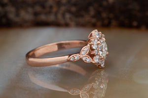 Twig engagement ring-Nature ring-1 carat flower diamond ring-Art deco Engagement Ring-Flower engagement ring -Promise ring-Branch ring