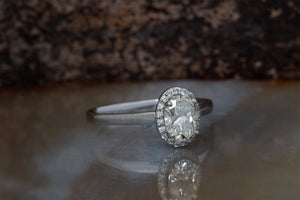 Oval Cut Engagement Ring-Thin Band Oval Ring-halo oval engagement ring-Promise ring-4 prong engagement-Art deco engagement ring-Dainty ring