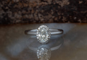Oval Cut Engagement Ring-Thin Band Oval Ring-halo oval engagement ring-Promise ring-4 prong engagement-Art deco engagement ring-Dainty ring