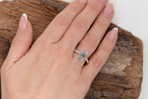 2.60ct salt & pepper diamond-Salt and Pepper diamond engagement ring-4 prong solitaire ring-2ct diamond-Salt and pepper ring-Grey diamond
